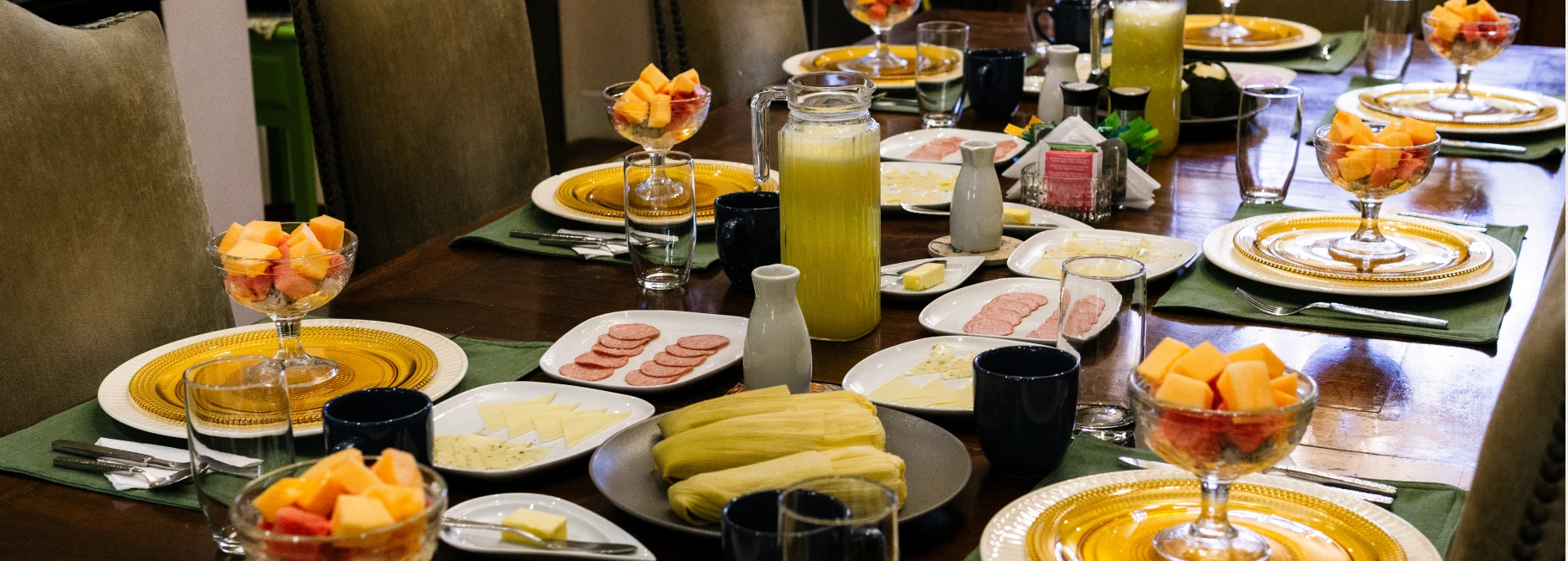 The breakfast table at Villa Colonna