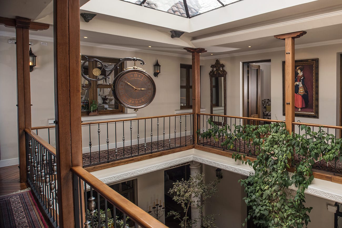 Sunny upper level photo with clock